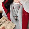 Exquisite Metal Sausage Puppy Pendant Necklace - Women's Long Sweater Chain with Woven Cord, Niche Design
