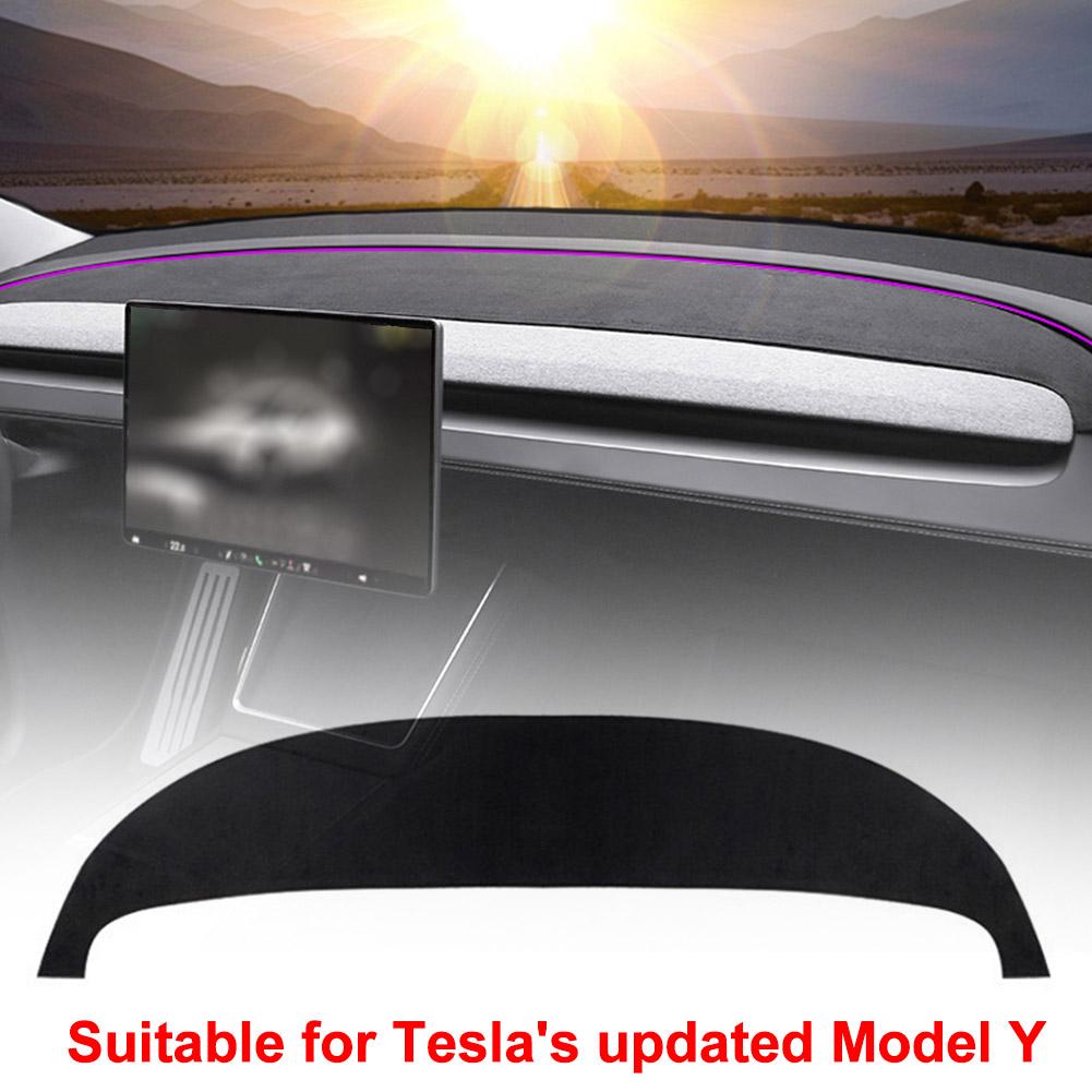 Dashboard Light Shielding Mat For Tesla Model Y Juniper 2026 2025 Dashboard Cover Pad Suede Sunshade Protector Car Accessories