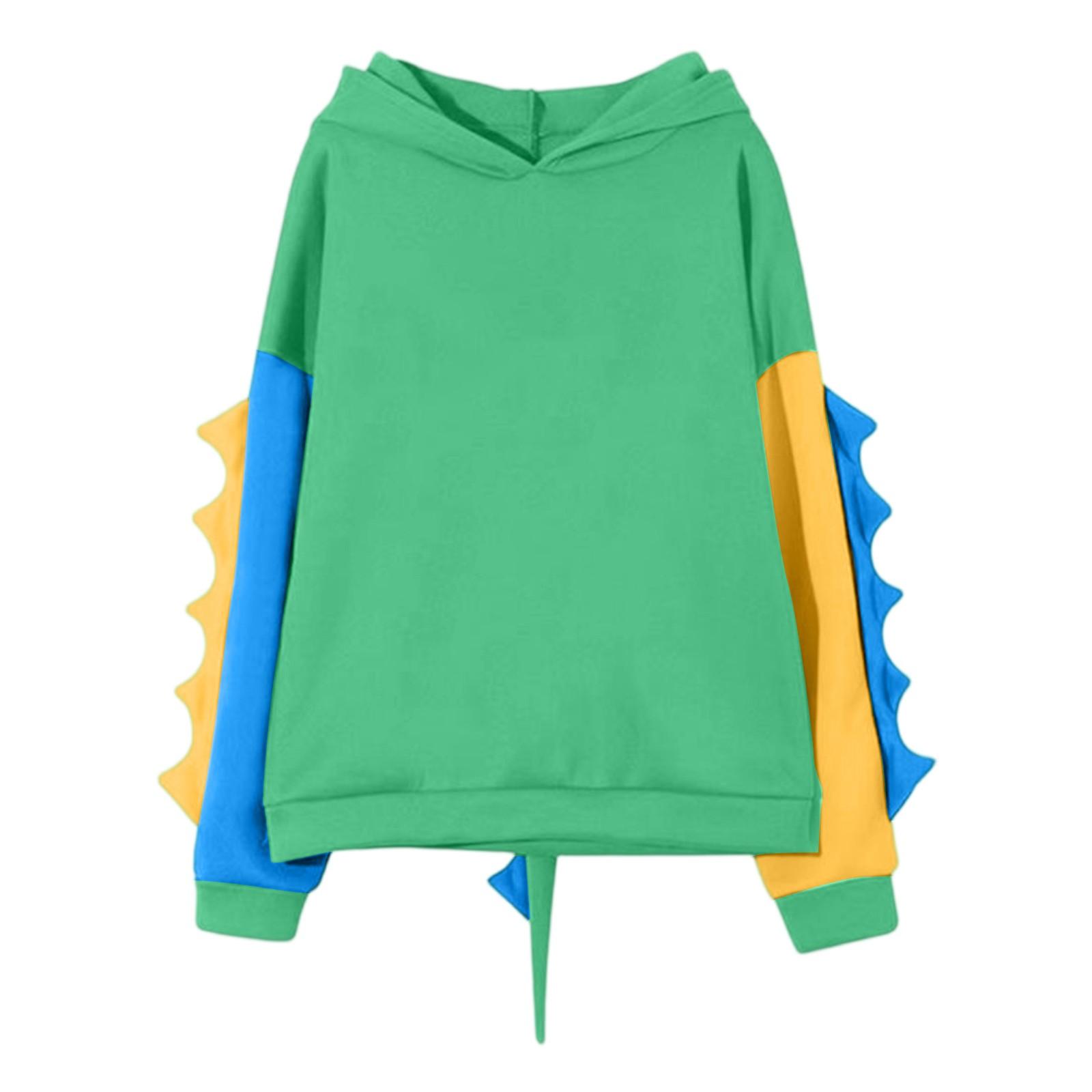 

Women s Contrasting Dinosaur Loose Casual Pullover Sweatshirt Sweatshirt M зелёный