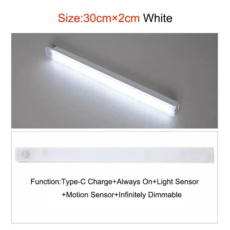 Rechargeable Motion Sensor LED Bar Light Induction Night Light Portable Cordless Magnetic Cabinet Lamp for Kitchen Bedside Room