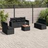 VidaXL Garden Lounge Set with Cushions 8 Pcs, Patio Sofas, Patio Furniture Set, Outdoor Furniture, Black 3256405