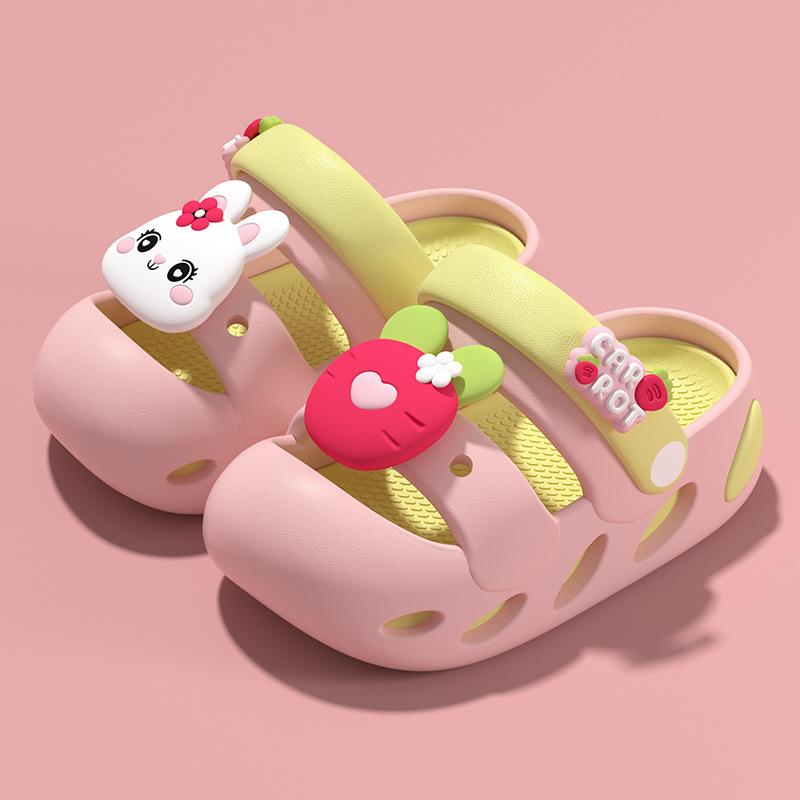 Kinder Sommer Cartoon Prinzessin Outdoor Geschlossene Zehen Sandalen, Rutschfeste Weiche Sohle Süße Baby Clogs