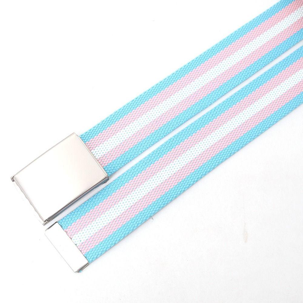 120cm Metel Buckle Belt Adjustable Nylon Braided Belt Fashion Canvas Belt  Unisex