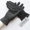 [BYSIFA] Winter Cashmere Wool Gloves Women New Soft Elegant Mittens Gloves Top Grade Thick Warm Touch Screen Ladies Gray Gloves