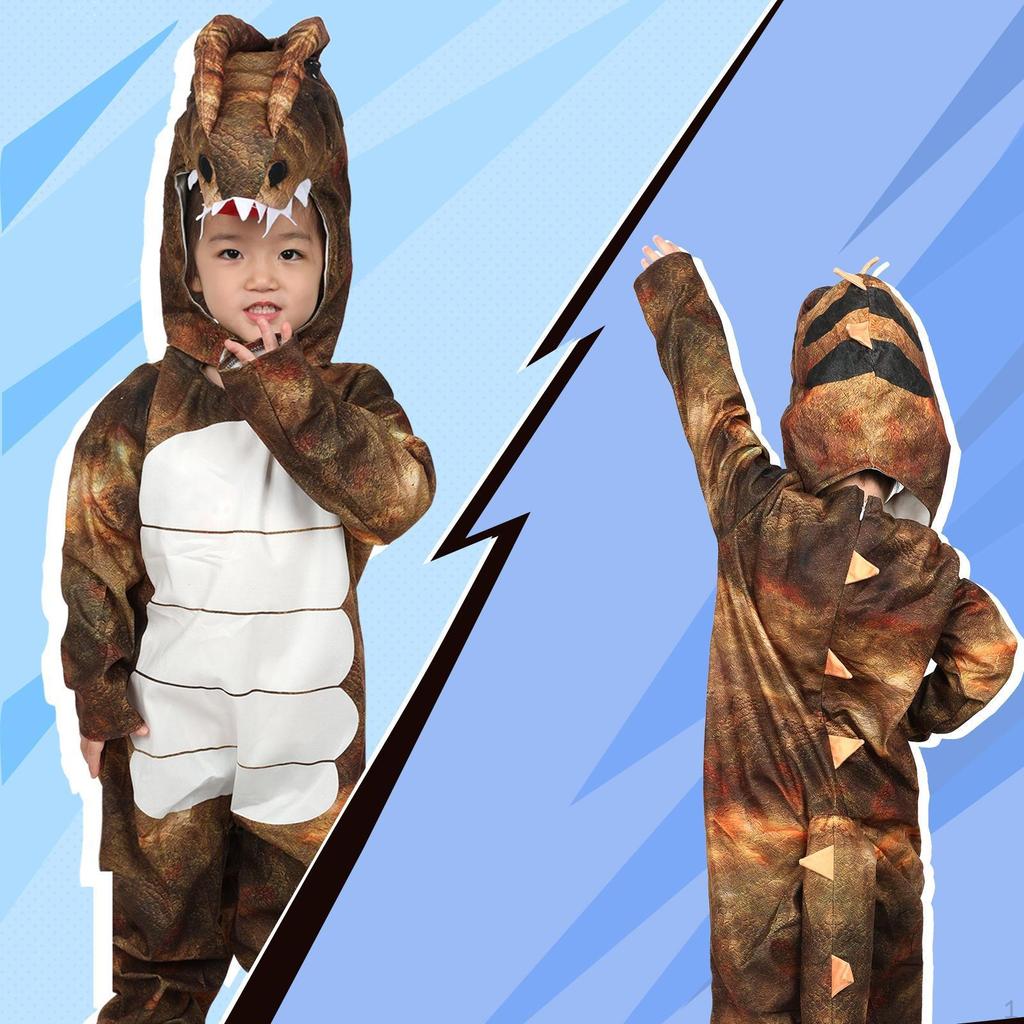 Kinder Dinosaurier Kostüm Jumpsuit für Karneval Bühnenshow Partygeschenk