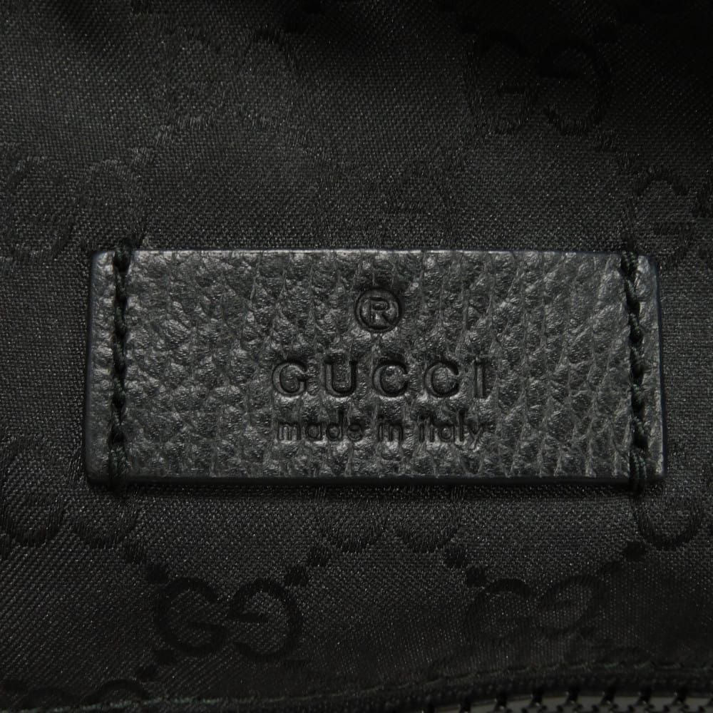 Used 9539 GG Nylon Messenger Bag 509639 7921 Crossbody Logo Embossed Black Men's from Japan AUTHENTIC