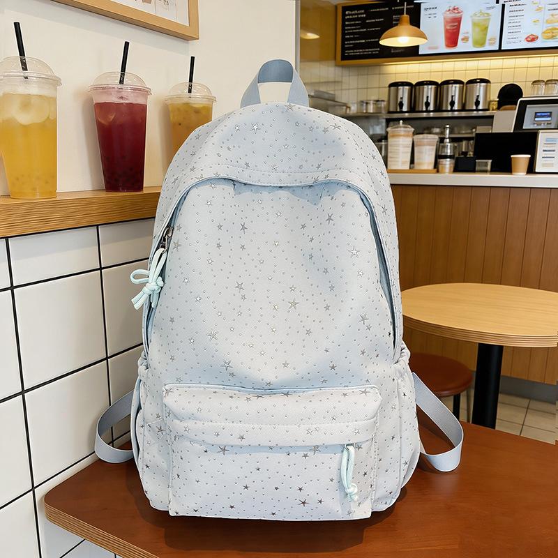 Schoolbag Korean Ins Niche Star Printed Backpack Female Student Campus Commuter Backpack Large Capacity Travel Bag