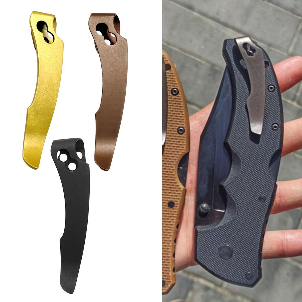 Folding Knifee Back Clip Knifee Tool DIY Accessories Titaniums Alloy Folding Knifee Holder Knifee Pocket Back Clip