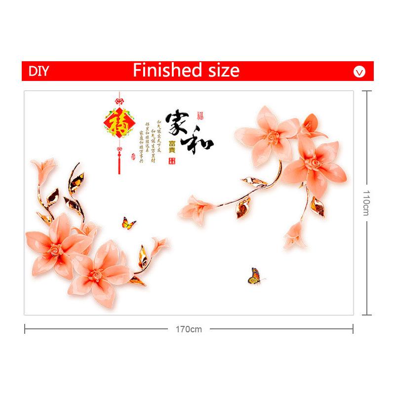 

Chinese Style Home Wall Sticker Wealth and Prosperity TV Background Wallpaper for Living Room Bedroom Dorm Room Decoration