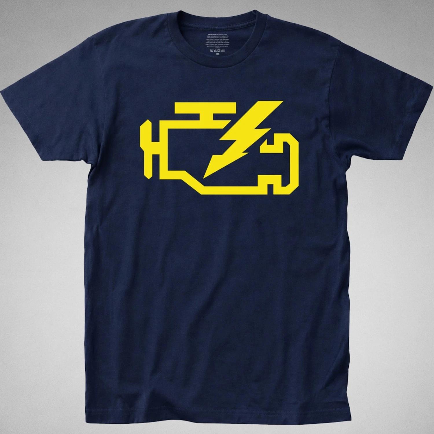 CHECK ENGINE LIGHT T-SHIRT dash mechanic car auto repair body shop graphic tee XL