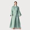 New Arrival Middle East Dubai Turkey Pleated Cardigan Robe Dress Lace up Pleated Dress