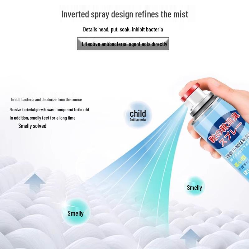 Shoe & Sock Deodorizing Spray: Antibacterial Odor Eliminator for Basketball Shoes & Cabinets