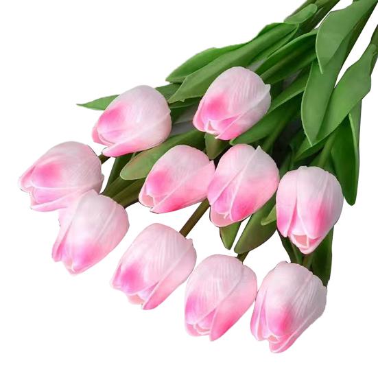 6 Pcs Artificial Tulip Flowers Real Touch Faux PU Tulip Bouquet Fake Flower Arrangement for Home Room Office Party Wedding Decoration