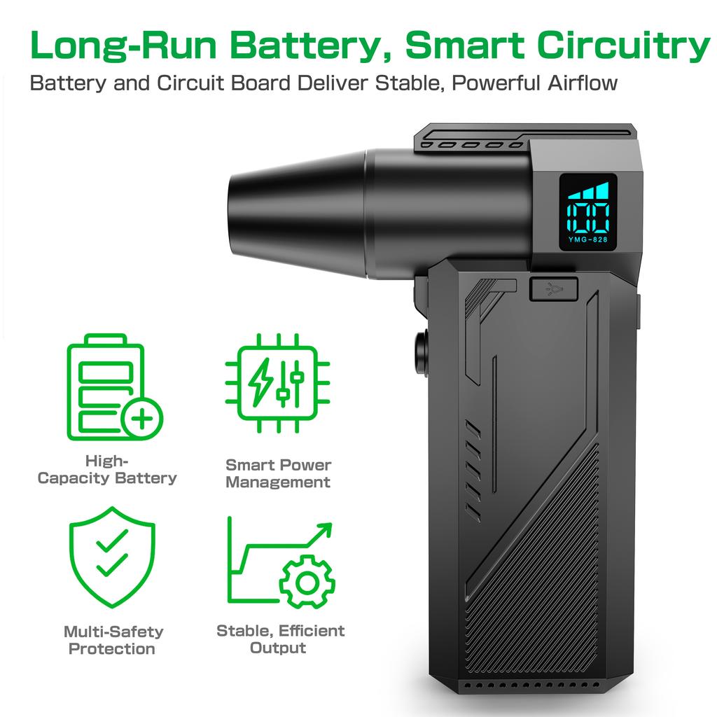 2025 Type-C Charging Handheld Turbo Jet Fan With Brush Portable High Speed Cleaning Blower Tool Powerful Air Blower Violent Fan