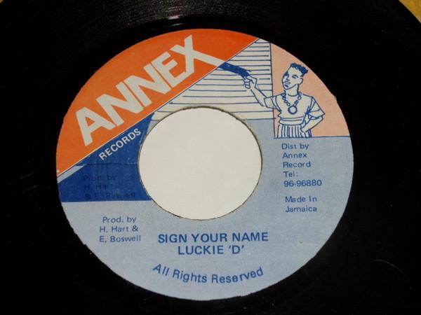 

7inch Record LUKIE D - Sign Your Name NONE Annex Jamaica Reggae, Ska & Dub Used