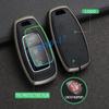 Metal Leather Car Key Fob Case Cover Keychain Fob  Protector Compatible With Hyundai Elantra Gt Palisade Venue Santa Fe Veloster