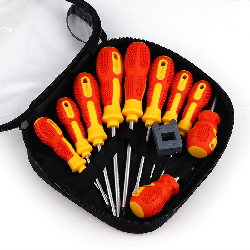 Cross screwdriver set Hardware repair tool anti-slip handle single-character screwdriver stand