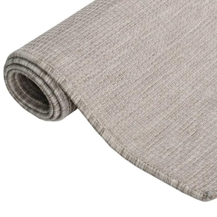 VidaXL Tapis à tissage plat d'extérieur 200x280 cm Taupe