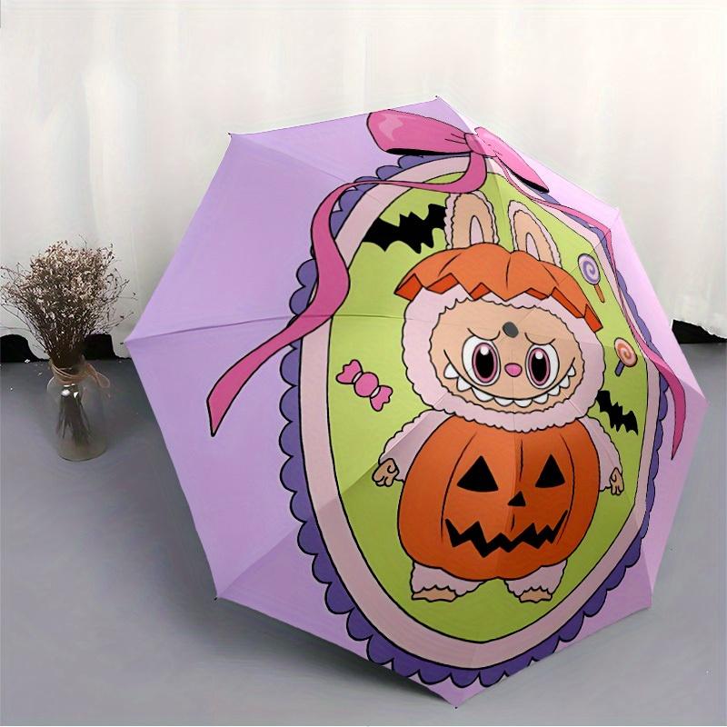 1pc Halloween Labubu Automatic Open/close, Portable Folding Umbrella for Women & Men,Compact Parasol,, Durable Frame Yy250809194