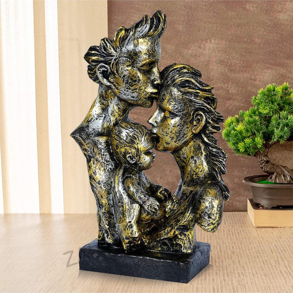 Mother&Father With Child Love Statue Showpiece For Home Decor&Gifting,6 Inches,14 Inch