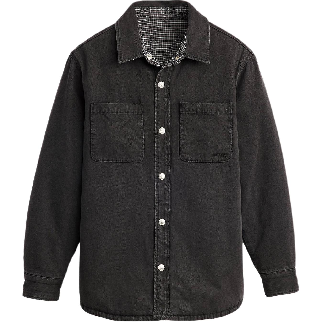 

Levis Простая Удобная Универсальная Выстиранная Свободного Кроя Джинсовая Куртка с Длинным Рукавом Мужские Куртки Черная A8553-0002 XL