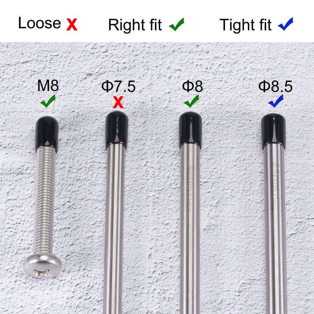 uxcell Round Rubber End Caps Vinyl Cover Screw Protector 8mm White 50pcs