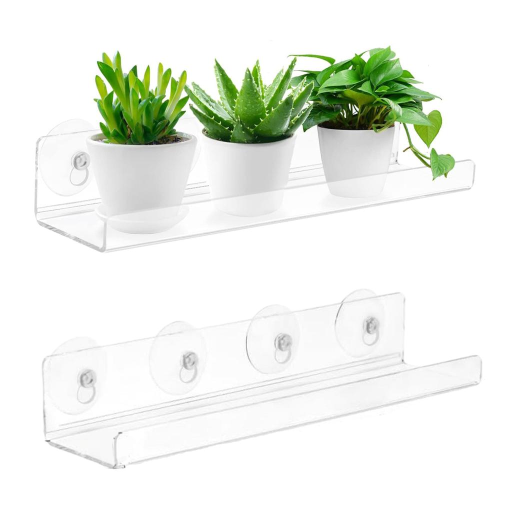 Acryl Fensterbankverlängerungsregal Saugknopf Pflanzenständer für Balkontöpfe Indoor Kräutergarten und Sukkulenten Pflanzgefäße