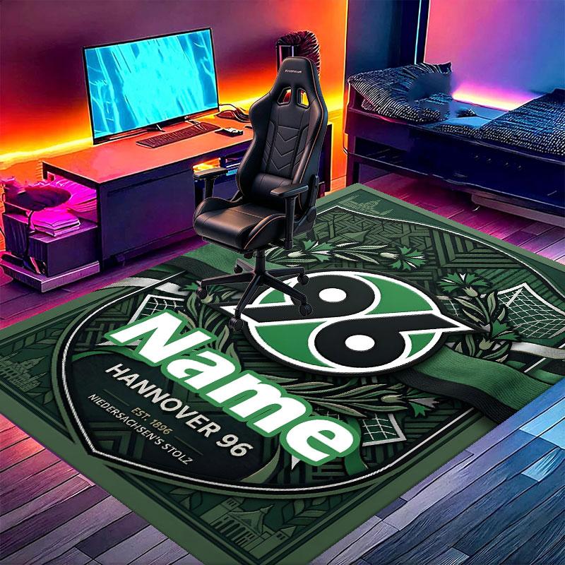 Custom Name Personalized Hannover 96 Football Print Carpet, Versatile Home Decor Rug, for Playroom, Apartment, Balcony, Entryway, Hallway Gift