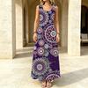 A-Line Boho Maxi Dress,Summer Casual Sleeveless Lightweight Long Dress,Fashionable & Versatile Vacation Wear for Pool & Beach