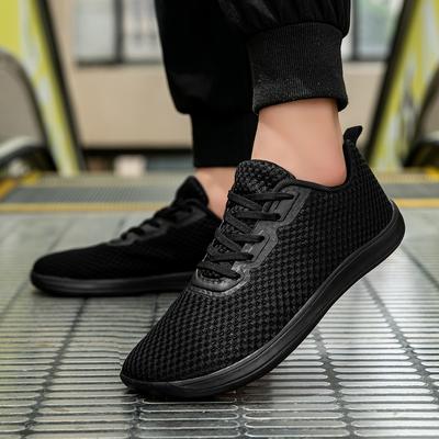 Übergröße Alltag Freizeitschuhe Damen Leichte rutschfeste Sneaker Ganz schwarze schlichte Schuhe Atmungsaktiv und bequem Laufschuhe