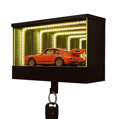 Mini držák na klíče do garáže(Auto není součástí balení) Organizér na klíče s LED světlem, Nový věšák na klíče pro dveře bytu, domu, předsíň