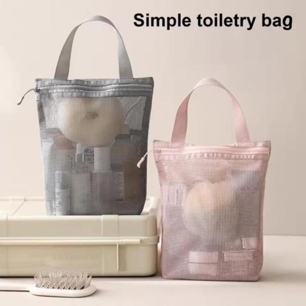 Portable Travel Handbags Mesh Makeup Toiletry Storage Bags Hanging Cosmetic Organizer Pouch Washing Body Shower Tools Organizer