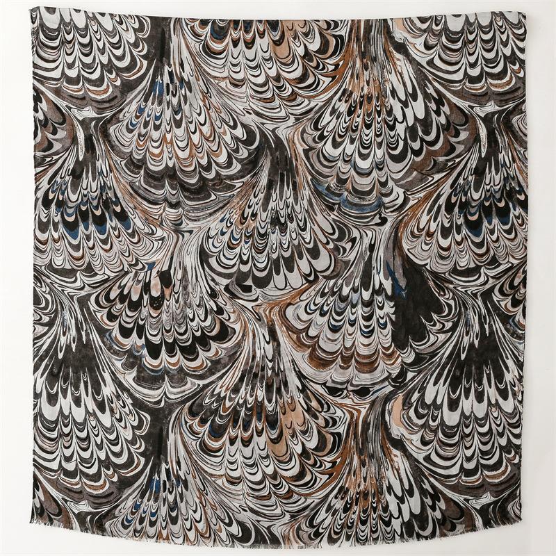 Aztec Ethnic Geometric Feather Tassel Viscose Shawl Scarf Lady Print Soft Pashmina Hijab and Wraps Foulard Muslim Sjaal 180*90Cm