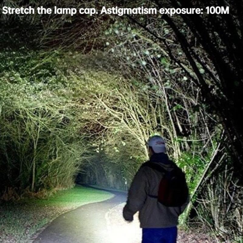 Outdoor Mini Portable T6 Flashlight USB Charging Small Flashlight Outdoor LED Camping Light Work Light with COB Side Lights