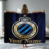 1PC Club Brugge KV Custom Name Patterned Flannel Blanket Suitable For All Seasons for Home Decor Warmth and Comfort Gifts Holiday Present