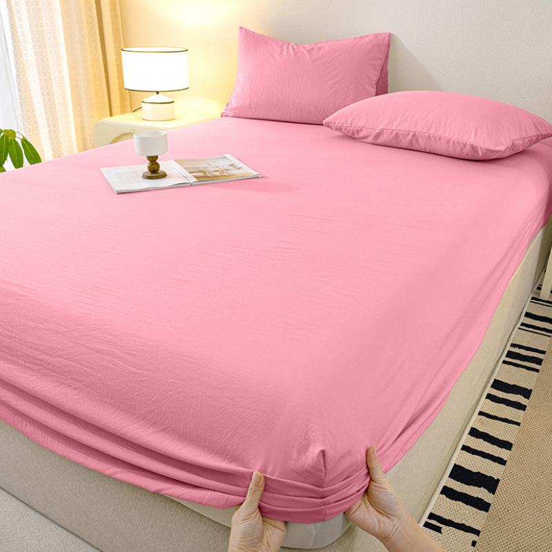 3PCS/1 Set Bedding Set 1 Sheet+2 Pillowcase Mattress Cover Protector Adjustable Bed Fitted Sheet Cover With Elastic Band