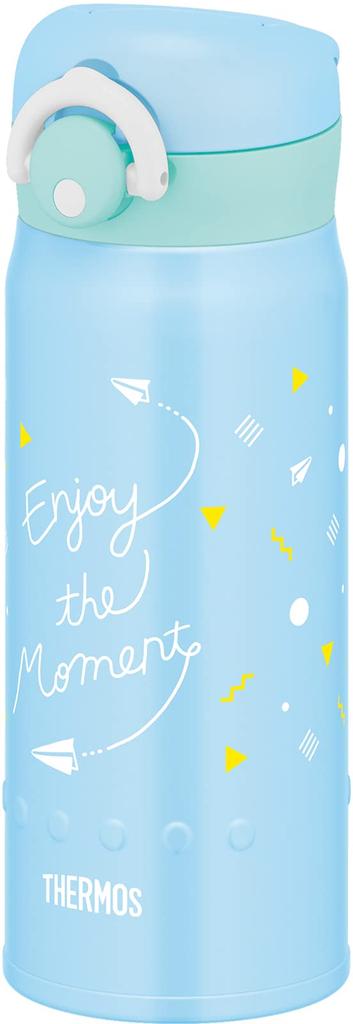 Thermos Water Bottle Vacuum Insulated Mobile Mug 400ml Blue White BLWH JNR-401