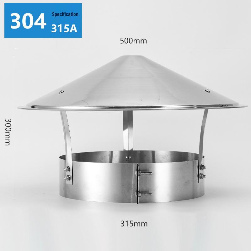 Stainless Steel Chimney Rain & Wind Cap Flue Cover, 160mm Exhaust Vent Cap