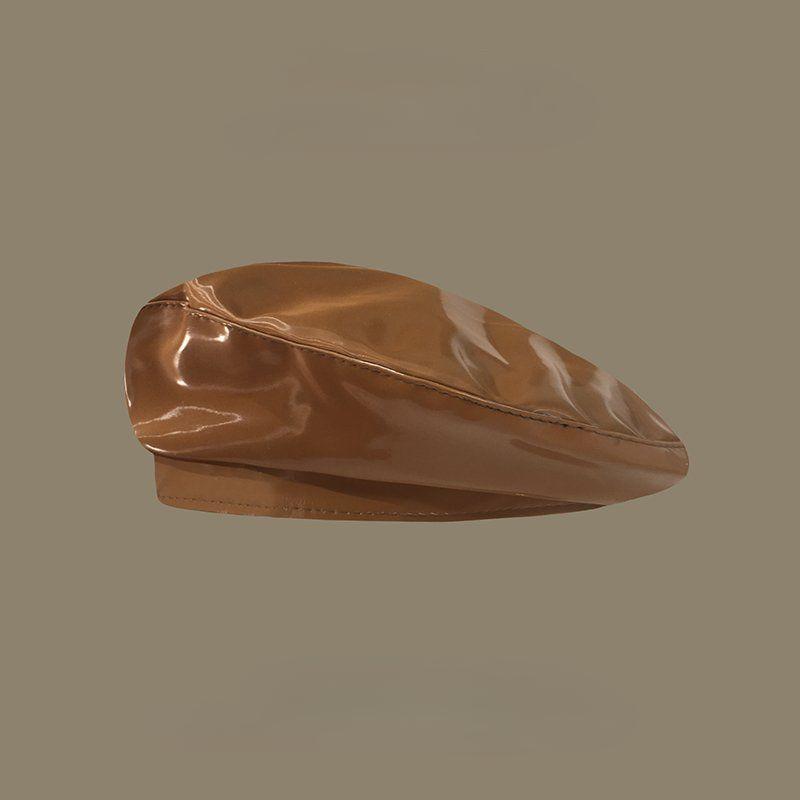 

Берет унисекс из искусственной кожи, весенне-осенняя женская шляпа, винтажная шляпа художника в британском стиле, восьмиугольная шляпа, повседневный головной убор 56-58cm коричневый