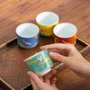 NEW Enamel Color 999 Pure Silver Inner Liner Ruihe Kung Fu Tea Master Cup Home Set Gift Box