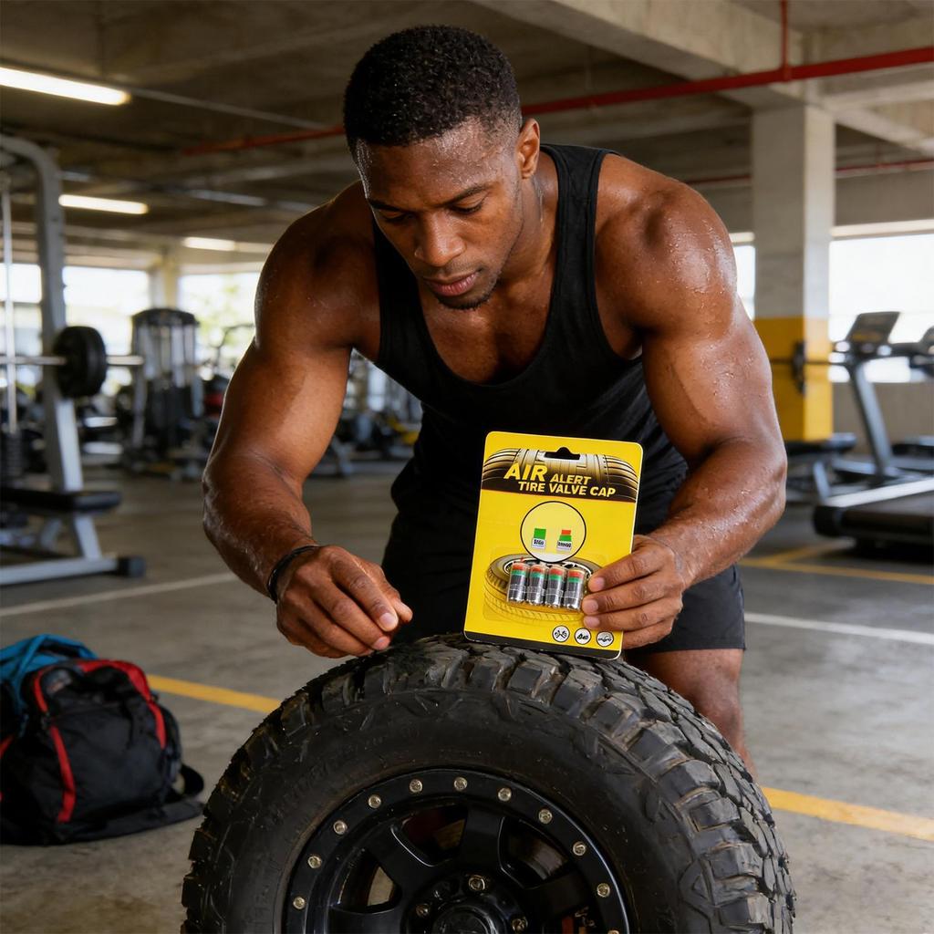 Tire Pressure Monitor Caps 4 Pieces Indicator Alert Pressure Monitor Stem Covers For Long-Distance Travel Motorcycle Truck SUV