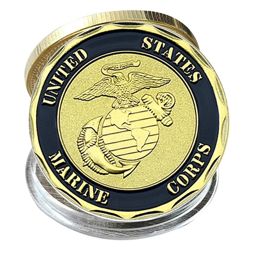 US Marine Corps commemorative coin, 3rd Division emblem, gold coin, metal coin, collectible souvenir