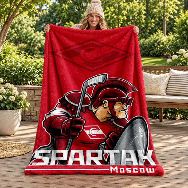 FC Spartak Moscow blanket Flannel Blanket Soft Cozy Plush Throw for Sofa Bed Lightweight Home Decoration Gifts for Christmas various holidays