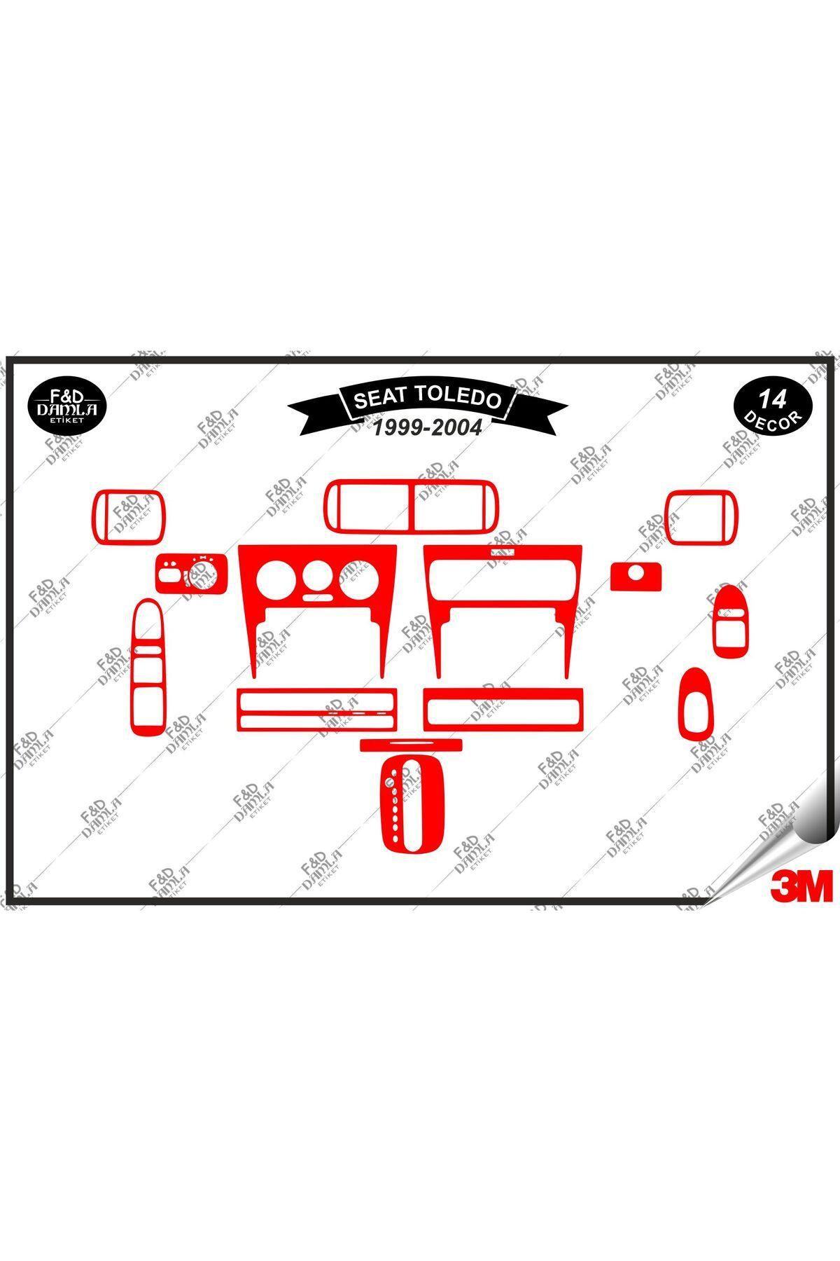 

Seat Toledo 1999-2004 Torpido Konsol Trim Göğüs Maun Kaplama Set 14 Parça Kırmızı