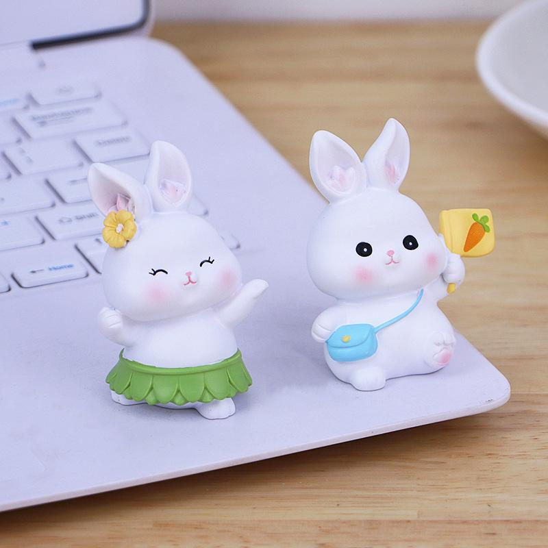 Cute Rabbit Ornament for Car, Desk, or Home Decor