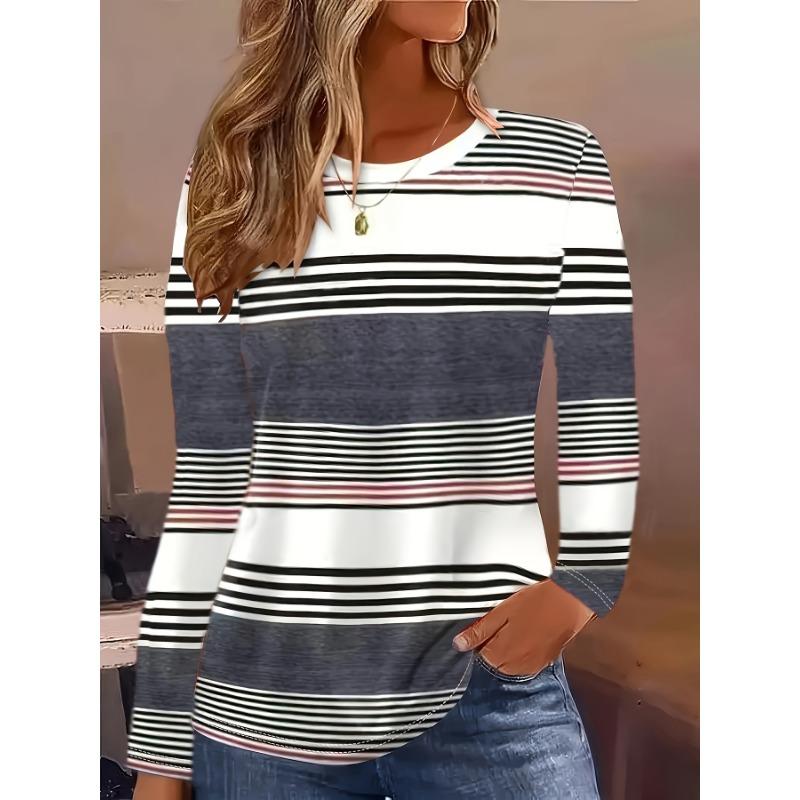 

Женская футболка большого размера с принтом в полоску, уличная одежда 7XL