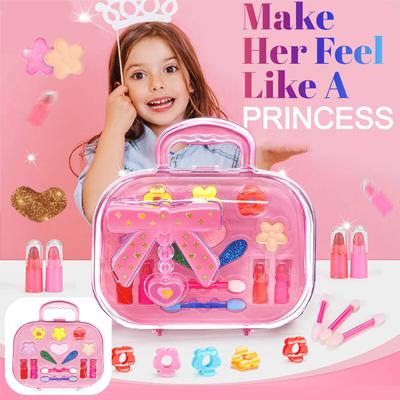 Caja de Maquillaje de Princesa Casa de Juego Juguete para Niñas Sombra de Ojos Maquillaje Cosméticos Bolso Regalo de Cumpleaños Navidad para Fiesta de Niños Cosplay