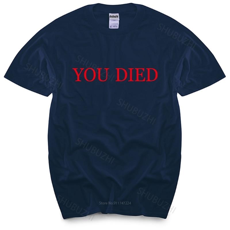 cotton tshirt men summer tees Dark Souls Tshirt You Died MENS Bloodborne Dark Souls 3 Demons Souls fashion brand teeshirt