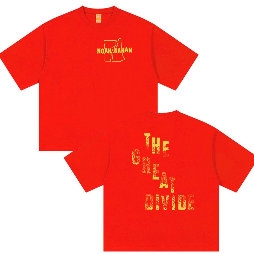 Vintage Noah Kahan The Great Divide Tour 2026 T-Shirt Unisex Hip Hop Mode Kurzarm T-Shirts 100% Baumwolle T-Shirt Streetwear