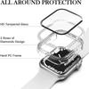 Diamond+Tempered Film Case For Apple Watch 45mm 44mm 41mm 40mm 42mm Glass Protective Cover For iWatch Series 8 7 6 5 4 SE Shell
